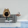 Cat Clock And Cafe Napkin Holder Set for Kitchen Office Indoor Home Decor Silent Wall Ornament with