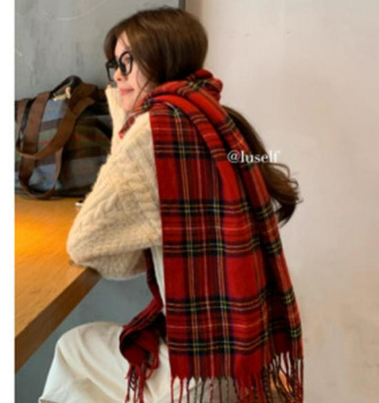 Women's Winter Imitation Cashmere Scarf - White Mohair Shawl Neck Warmer