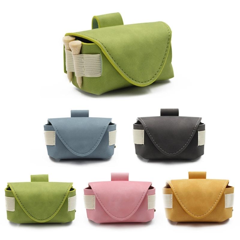Golfs Balled Storage Bag Golfs Balled Pouch PU Leather Golfs Tees Holder Golfs Balled Carry Bag for Men and Women
