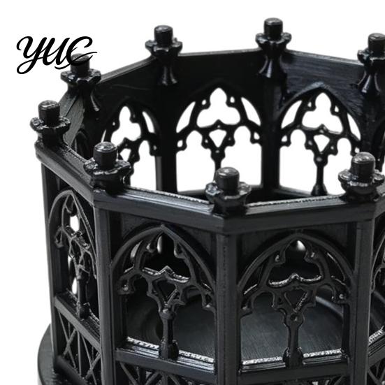 Dark Gothic Aesthetic Decor Style Hollow Storage Box, Decorative PLA Trinket Organizer with Architectural Academia Window Pattern, Display Case