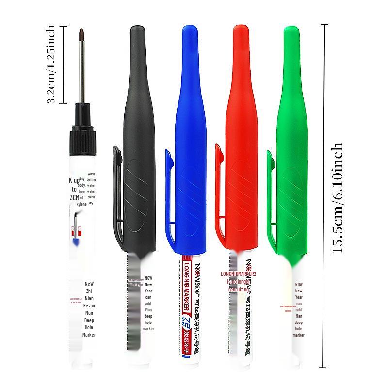 Cross-border Exclusive Deep Hole Woodworking Marker - 32MM Quick-dry, Waterproof, Fade-resistant for Drilling and Tile