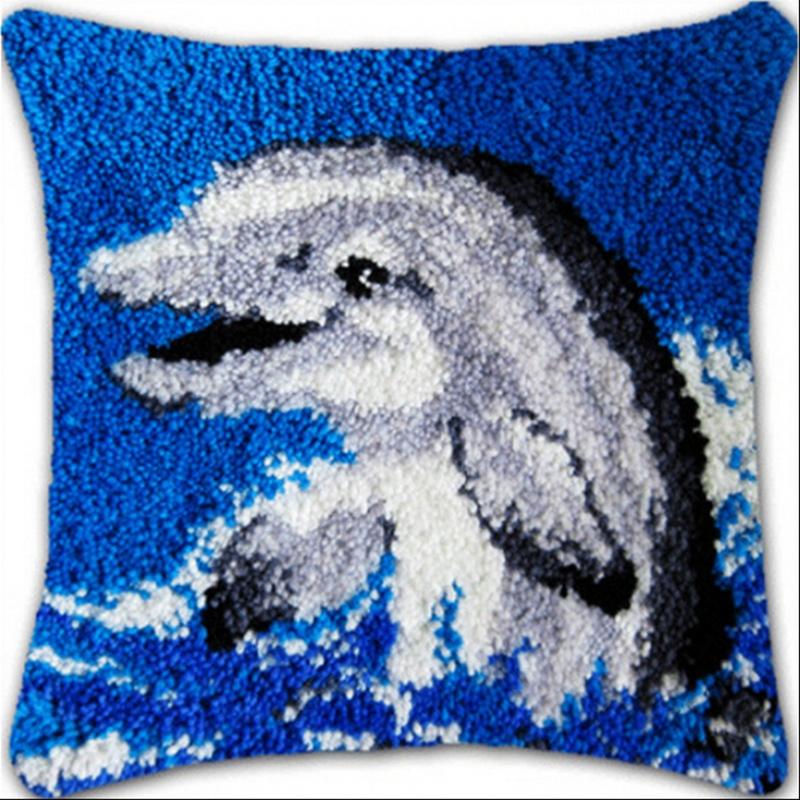 Cartoon Animal Pillow Embroidery Latch Hook Kit Carpet Undefined Latch Hook Rug Button Pad Set Smyrna Package Knooppakket Kits