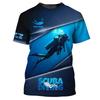 Custom Name 3D Print Diver T Shirts Tops Summer Short Sleeve Casual Scuba Diving Tshirt for Men Clothes Mens Shirts