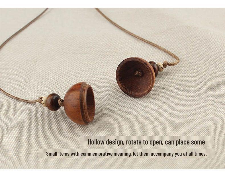 Retro Purple Rosewood Beaded Incense Ball Necklace - Versatile Cotton Linen Accessory
