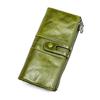 Woman/Men Long Wallet Genuine Leather RFID Anti-fraud Multi Functional Card Holder Coin Purse Vintage Male Zipper Money Bag Clutch