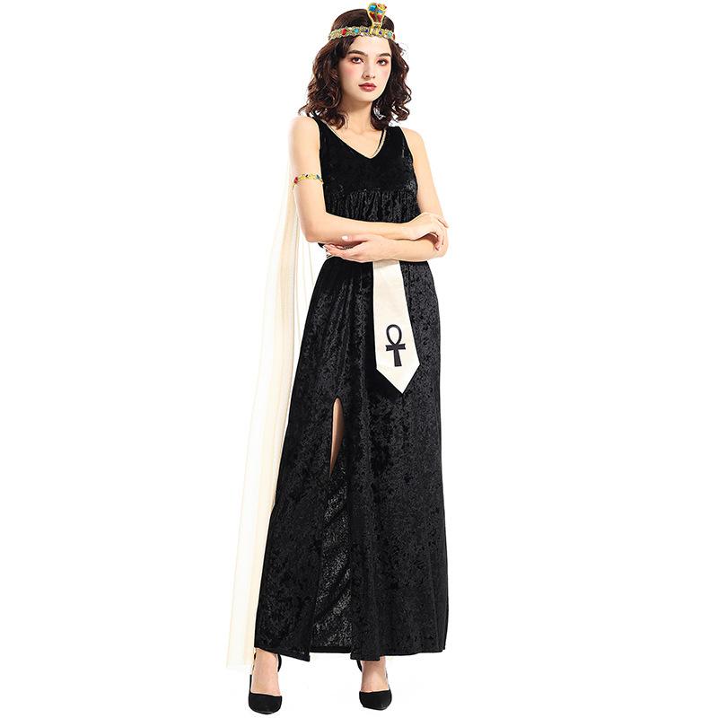 Adult Women Grassland Colony Dress Pharaoh of Egypt Renaissance Victorian Medieval Dress Gown Halloween Cosplay Costumes Role Play Outfit