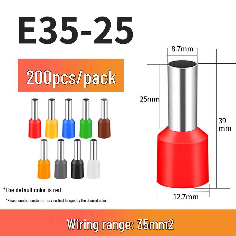 VE Tube-Type Pre-Insulated Terminal E 0308 Cold-Pressed Pin Terminal