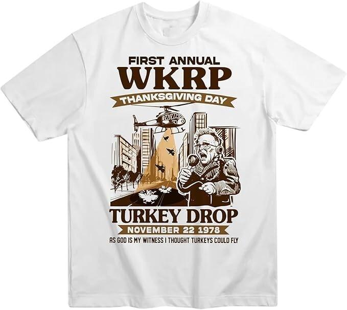 First Annual WKRP Tee, Thanksgiving Day Turkey Drop Unisex T-Shirt XXXXL