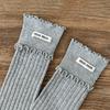 Children's Korean Retro Baby Girls Socks Set Cute Ruffle Solid Color Soft Cotton Princess Long Socks for Kids Autumn
