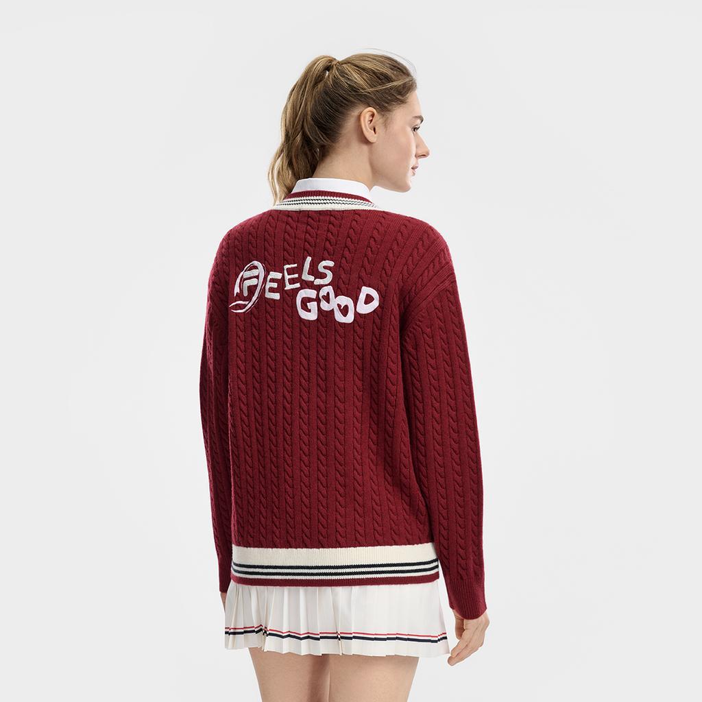 Fila Tennis Fashion Minimalist Classic Retro Sports College Style Casual Versatile Comfortable Knitted Loose Sweater Unisex Sweater A11U613401FRD