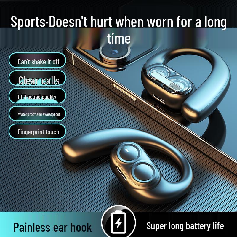 2025 Bluetooth Open-Ear Bone Conduction Wireless Earbuds with Clip-On Dual Speakers & Extended Battery Life