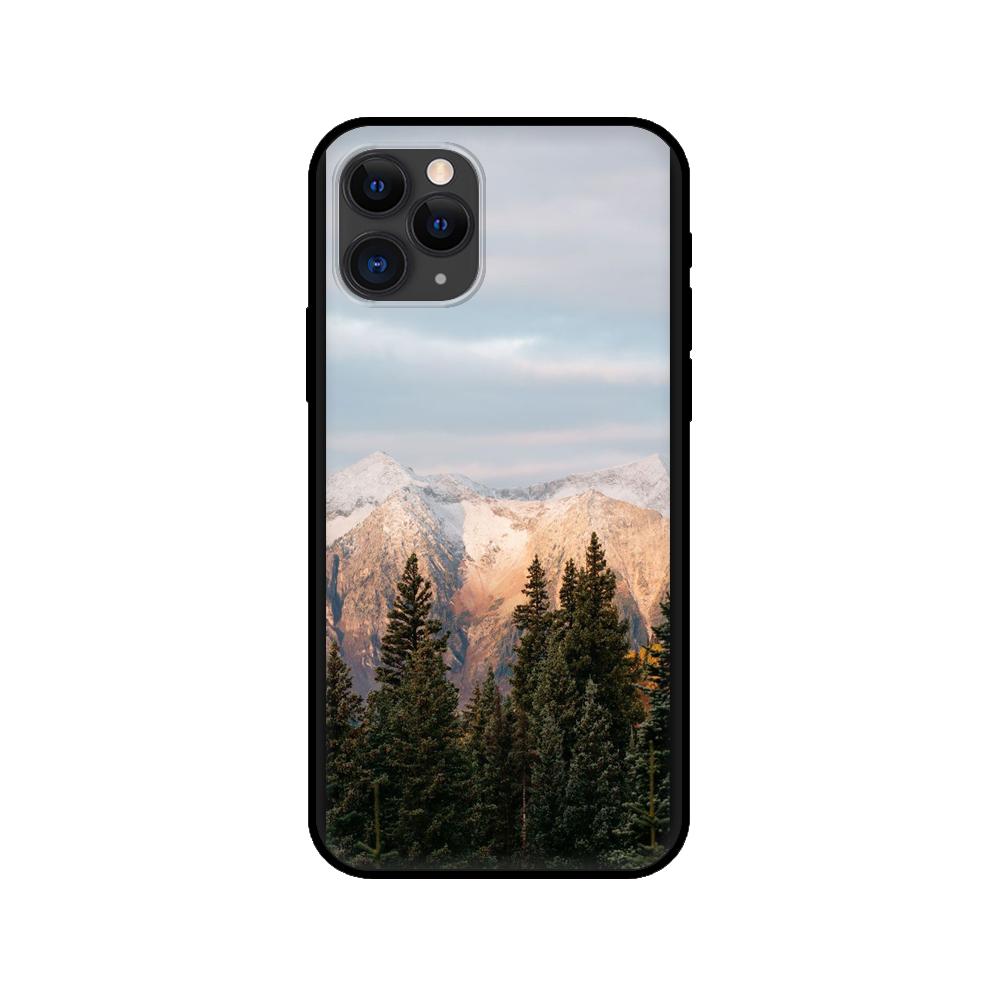 Black tpu case for iphone 5 5s se 2020 6 6s 7 8 plus x 10 XR XS 11 12 mini pro MAX back cover Landscape Winter Light Snow