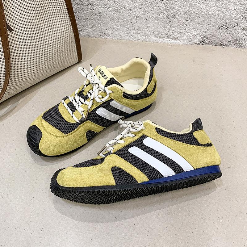 Retro color matching flat-bottomed German training shoes for women's 2025 new breathable mesh comfortable and light sports and leisure Forrest Gump sh