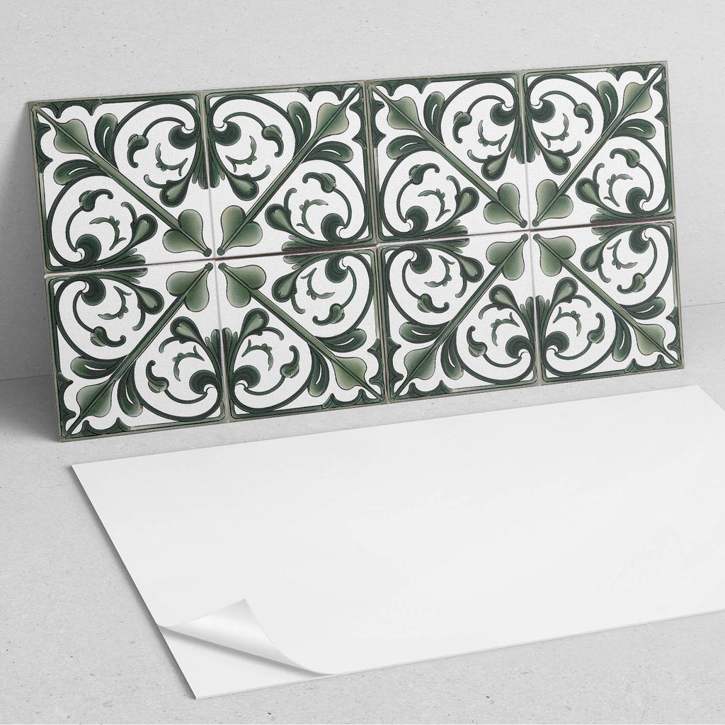 Zestaw Kafelków Winylowych Pcv Wzór Roślinny Z Ornamentami 10X40X20 Cm