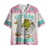 Fun "Let's Do " Adult Jersey T-shirt Funny Frog Duck Print Tshirt Mesh Breathable V-neck Short Sleeved Tee Couple Style Tops