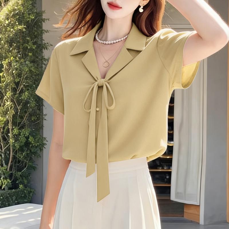 ZANZEA Women Turn Down Collar Loose Casual Short Sleeve Blouse