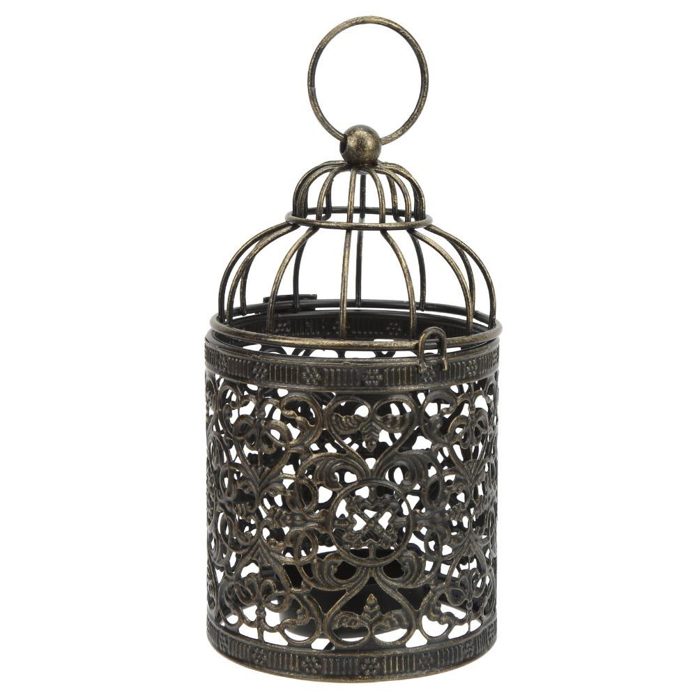 European Retro Vintage Candle Holder Metal Hanging Candle Lantern  Outdoor Terrace