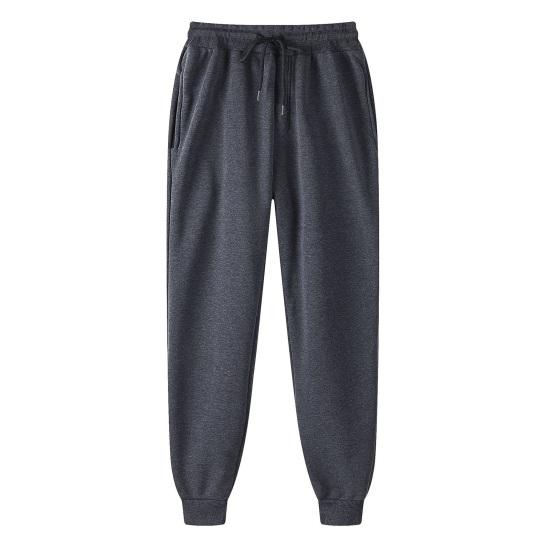 Damen Sporthose mit Kordelzug, elastischer Bund, lockere Jogginghose mit Knöchelband und Taschen, einfarbig, Jogginghose, Laufhose, Freizeithose