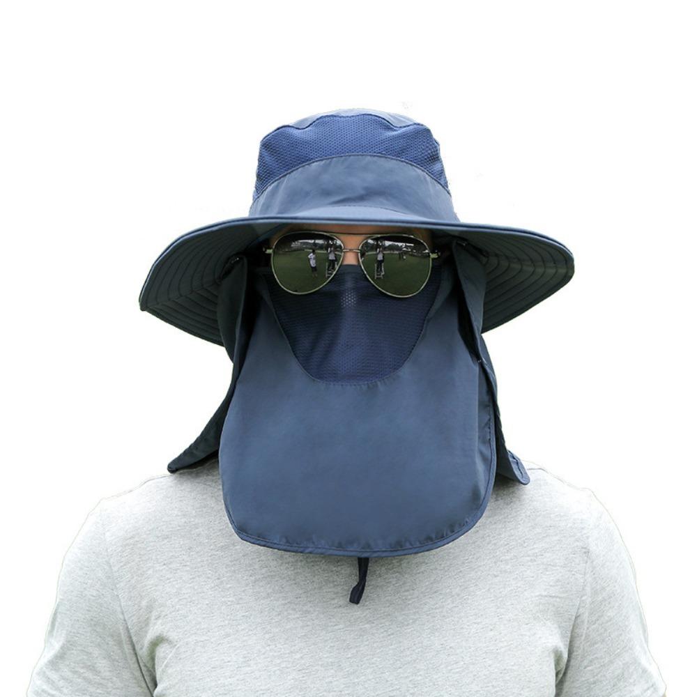 Unisex Summer Bucket Hat Wide Brim UV Protection Quick Dry Breathable Sun Hat Fishing Hiking Camping Outdoor Face Cover Cap