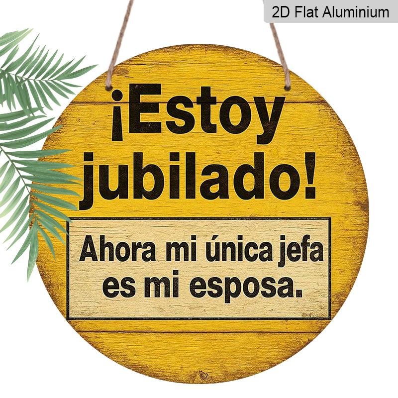 

2D Flat, 1pc Spanish Happy Retirement Wall Sign - Vintage French Suitable for Homeschooling Suitable for Decorating Suitable for Homeschooling 1pc