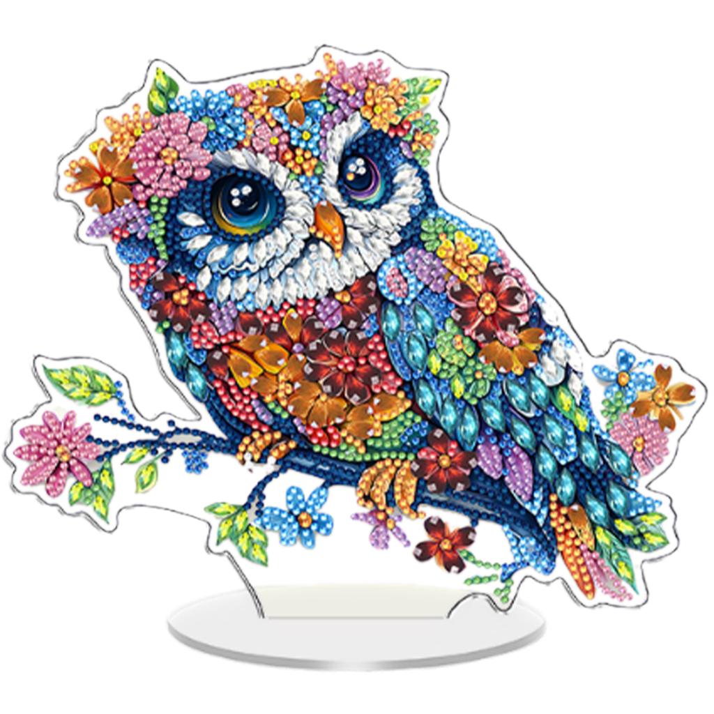 Flower Animal DIY 2D Flat Acrylic Diamond Art Decorations Crystal Art Craft Decoration for Living Room Home Office Decoration