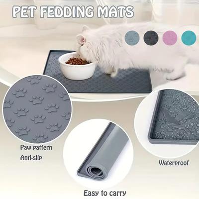 Mantel individual para mascotas, tapete para cuenco de comida para perros, tapete para comida para gatos, tapete para comida para perros y gatos, tapete de silicona impermeable para cuenco de mascotas, tapetes para comederos