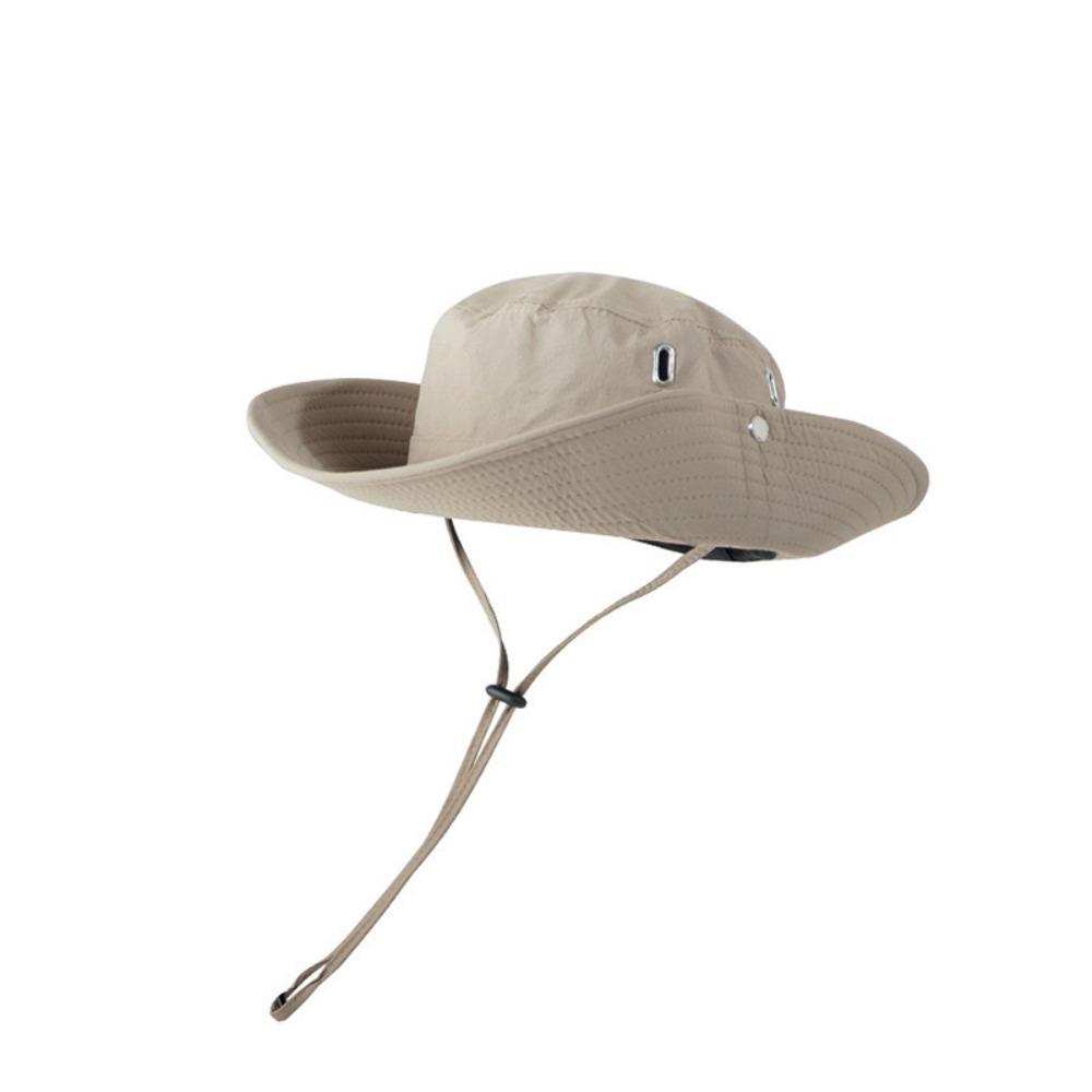 Hiking Wide Brim Sun Hat Waterproof Drawstring Bucket Hat Fashion Men's and Women's Hat  Outdoor