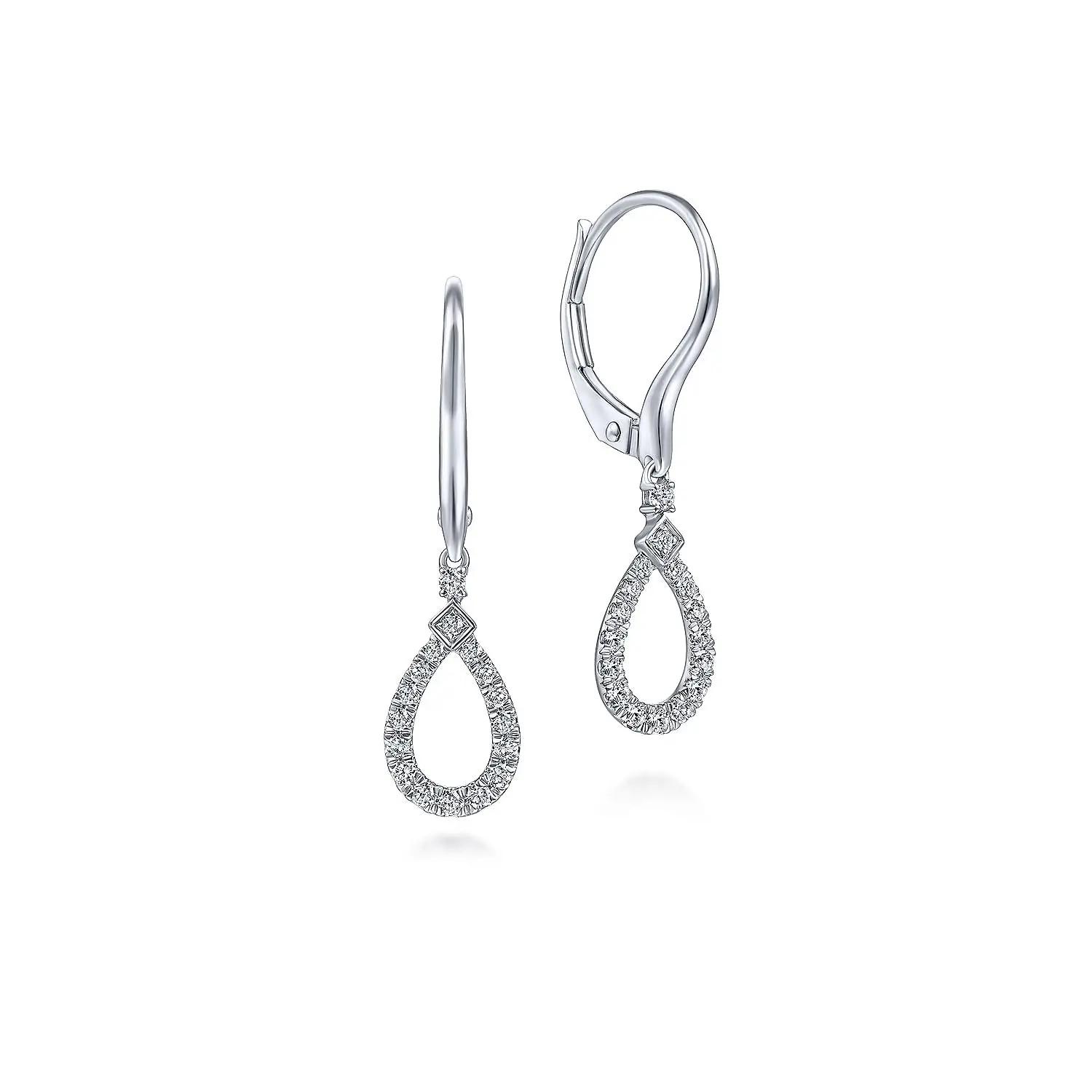 PONYKISS  Sterling Silver Zircon Hollow Water Drop Hoop Earrings for Women Trendy Fine  Minimalist Accessories