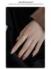 Banyan Tree S925 Silver Zircon Pearl Adjustable Ring – Women’s Luxury Korean & Japanese Style Celebrity Fashion.