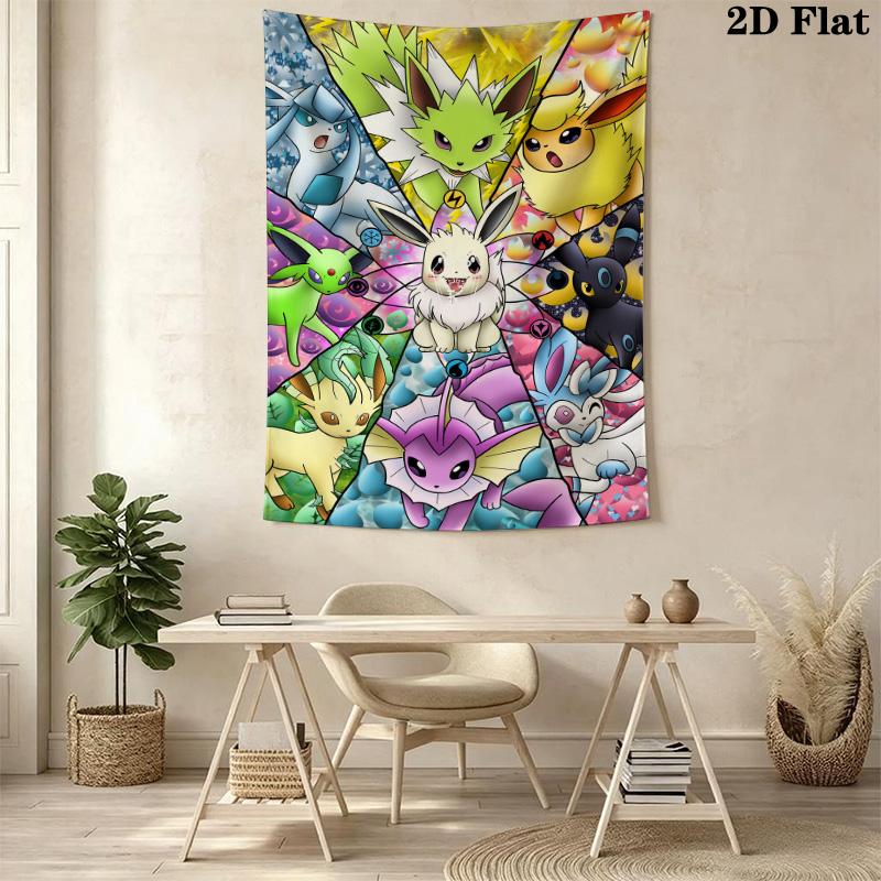 Pokmon Eeveelutions Tapestry Wall Tapestry Wallmounted Background Cloth Background Cloth Soft Atmospheric Background Cloth