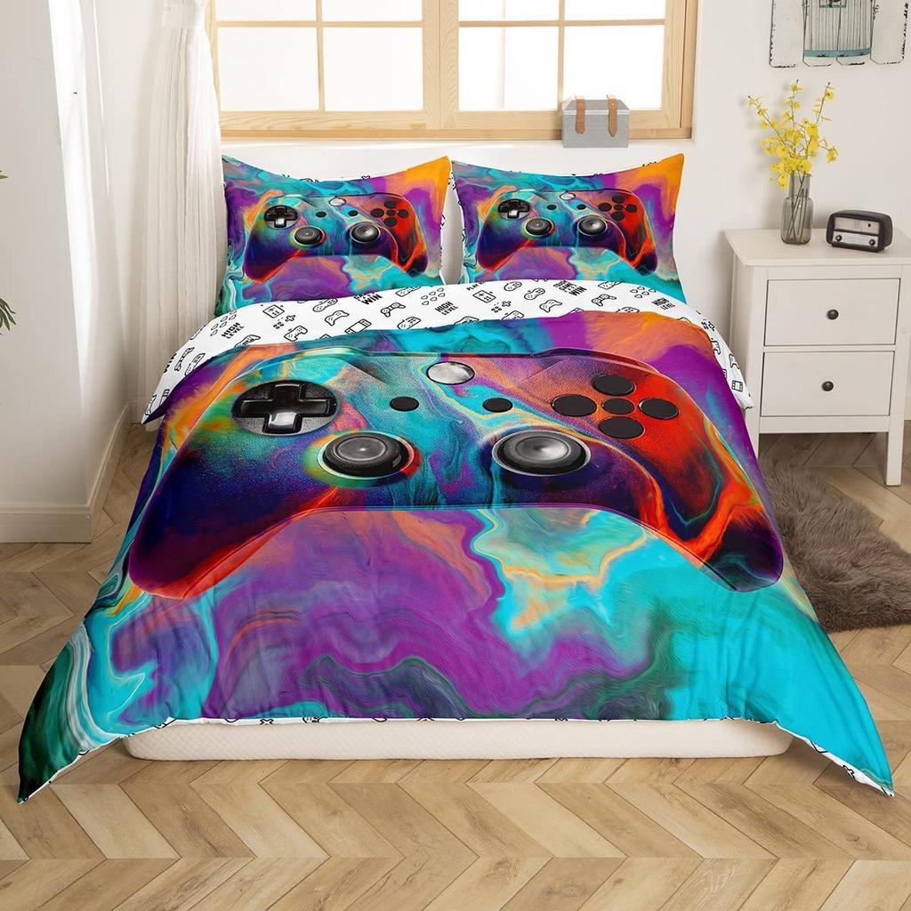 Vintage Flower Three-Piece Digital Printing Bedding Set Baroque Style Bed Cover