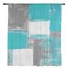 Oil Painting Abstract Geometric Aqua Blue Sheer Curtains for Living Room Decoration Window Curtains Kitchen Tulle Voile Curtains