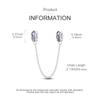 Charms Original Copper Purple-Feathered Water-Drop Zircon Safety Chain Fit Bracelet Women Jewelry Diy Accessory