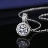 Premium Sense Round Bag 3 Carat Moissanite Flash Diamond Plated Necklace Collarbone Chain Women'S Pendant Premium