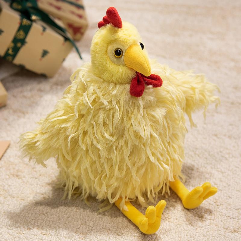 28/38cm Kawaii Creative Hen Plush Doll Pillow Long Hair Bow Tie Rooster Chicken Plush Toy Home Decor Gift For Boys And Girls