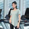 Camiseta de Yoga Suelta para Mujer Talla Grande Fitness Running Secado Rápido Top Con Cobertura de Cadera