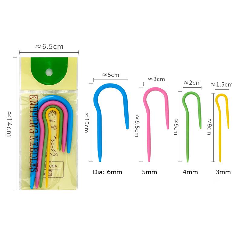 

U Cable Stitch Holders, U Shape Mixed Color Plastic Cable Stitch Hand Knitting Needles Twist Curved Crochet Hook