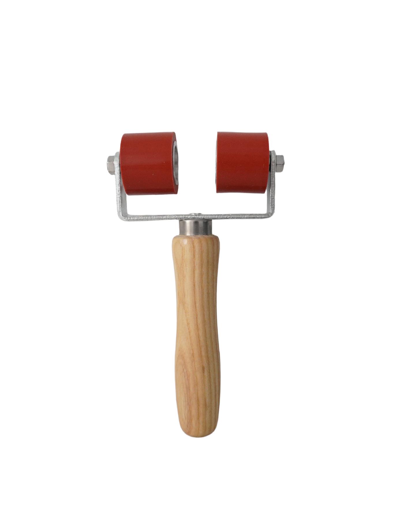 28mm Double Silicone High-Temp Resistant Handheld Pressure Roller - Double Bearing for Edge Sealing Red Silicone Pressure Roller 28mm