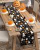 Halloween Pumpkin Candy Black Cat Linen Table Runners Wedding Decoration Farmhouse Dining Table Runners Halloween Decor