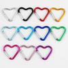 Pack of 10 Heart Shaped Metal Carabiner Keychain Accessory Portable for Outdoor Climbing and Camping Keyring Hook