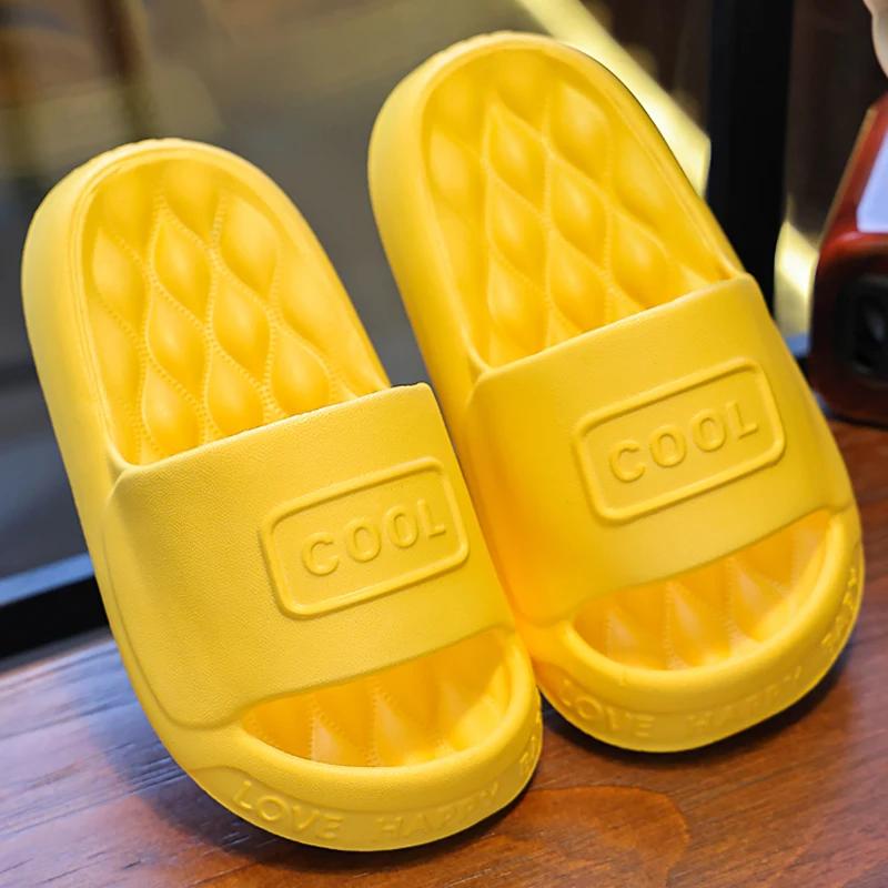 

Children s Slippers Summer Solid EVA Comfortable Beach Shoes For Boys Girls Waterproof Soft Sole Kids House Slippers 28-29 жёлтый