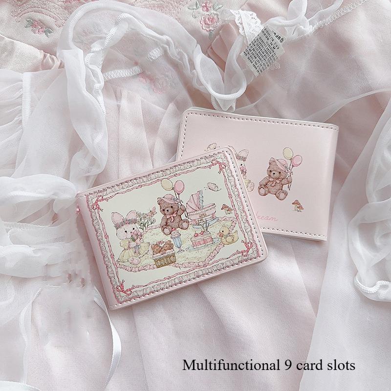 Girl's Dream spring picnic series rabbit and Bear driving License Set cute design Anti-degaussing multi-card card holder female model