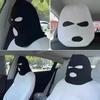 3-hole Car Seat Headrest Full Face Cover Ski Mask Hat Anti Ash Protection For Car Interior Seats Funny Cover Decoration