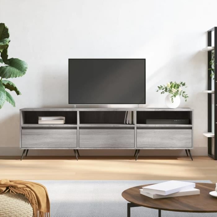 VidaXL Meuble TV sonoma gris 150x30x44,5 cm bois d'ingénierie 831258