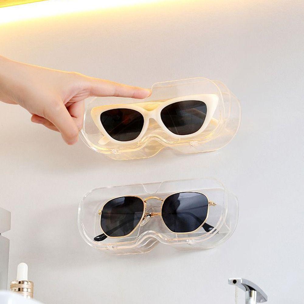 Punch-free Sun-glasses Display Holder Wall Mounted Eyewear Storage Box  Desktop Bathroom Bedroom