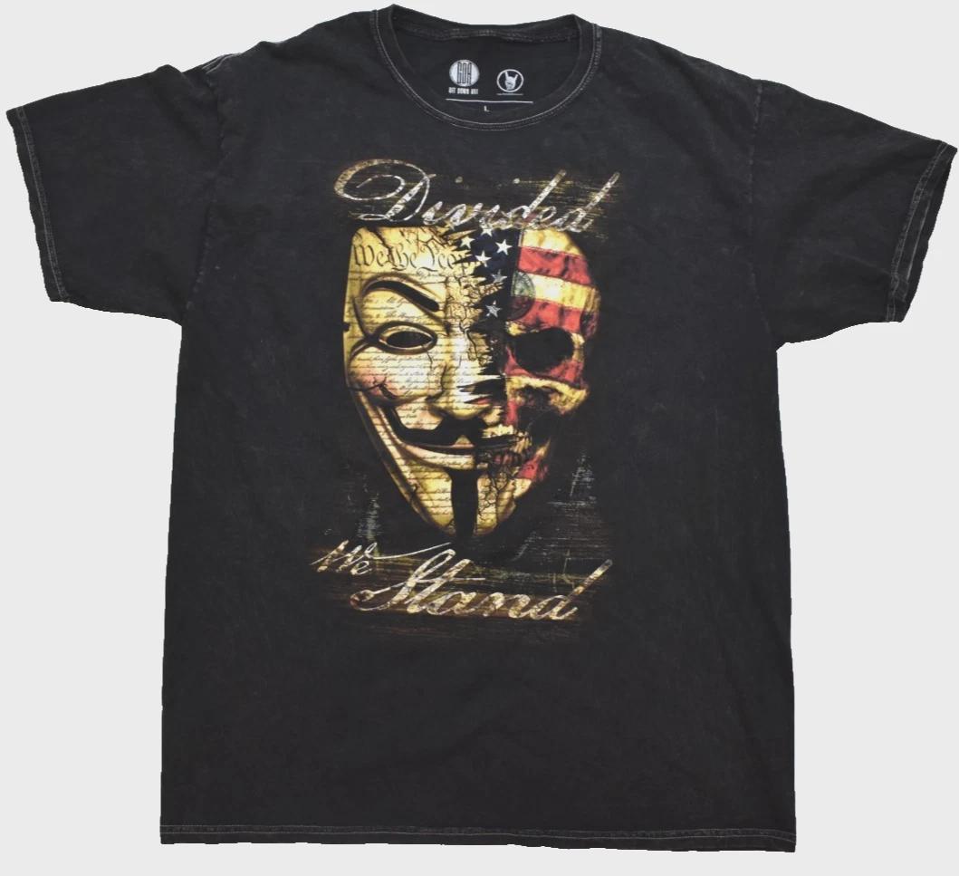 Get Down Art Мужская Черная Протестная Футболка с Минеральной Стиркой  Разделенные Мы Стоим  Новая Большого Размера S