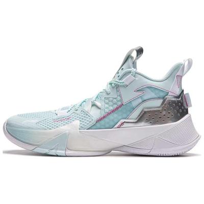 Li Ning Air Raid Zapatillas de Baloncesto Cómodas Modernas Antideslizantes Transpirables de Caña Baja para Hombre Azul Verde ABPU055-3