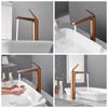 Brushed Rose Gold Bathroom Faucet Brushed Gold Basin Faucet Hot Cold Sink Faucet Brass Lavotory Faucet Swivel Sink Water Crane