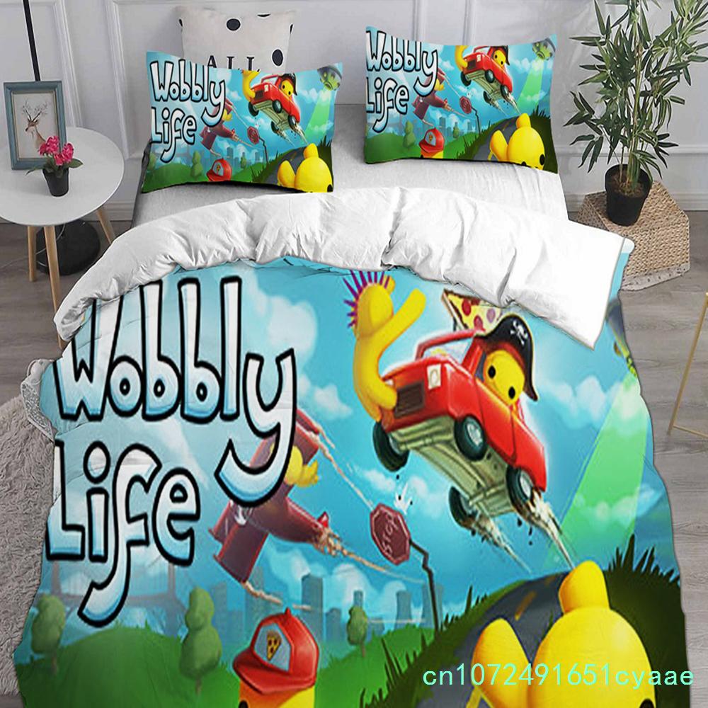 Copripiumino Set Biancheria da Letto Wobbly & Life Singolo Gemello Matrimoniale Queen King Size Trapunta Copri Letto Anime Federa 2-3 Pezzi Set