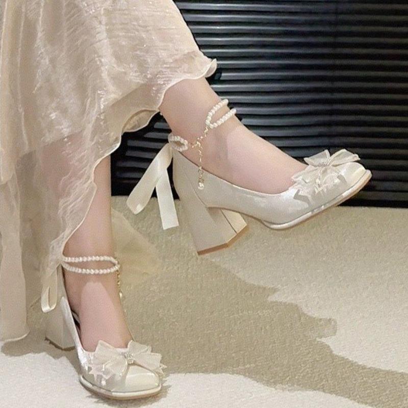 Mode Schöne High Heels Damen Einzelne Schuhe Blockabsatz